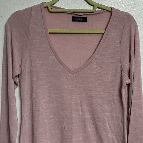 Lauren Moshi Pink V-Neck Top Sz M NWOT - Picture 3 of 11